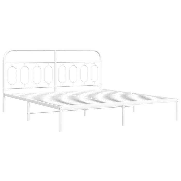 VidaXL Cadre de lit métal sans matelas et tête de lit blanc 183x213 cm 377171