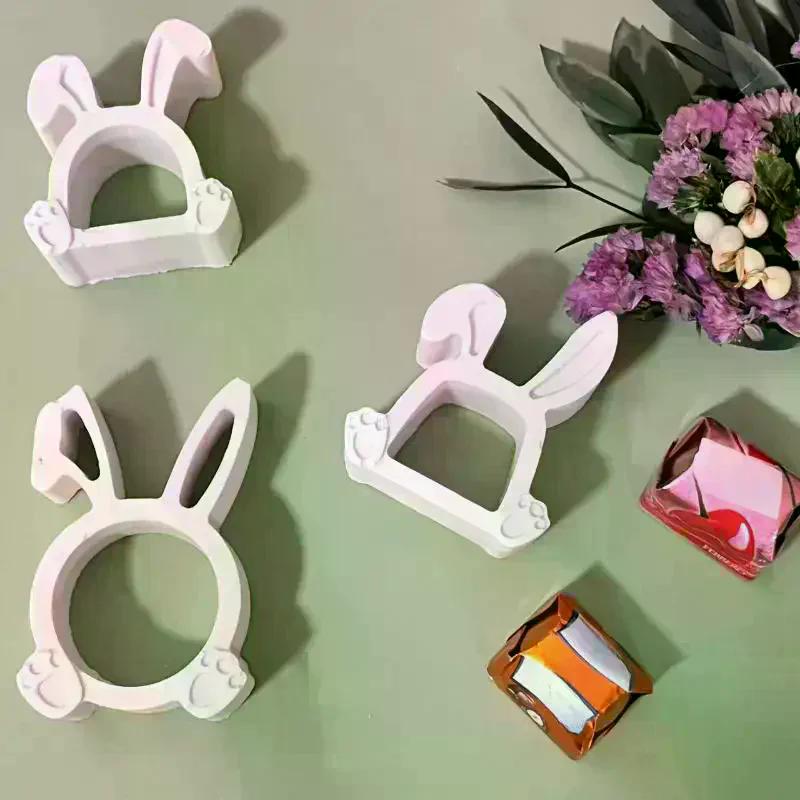 'Cute Mini Easter Rabbit Silicone Mold DIY Candy Chocolate Candle Scented Gypsum Mould Handmade Home Decoration Mold