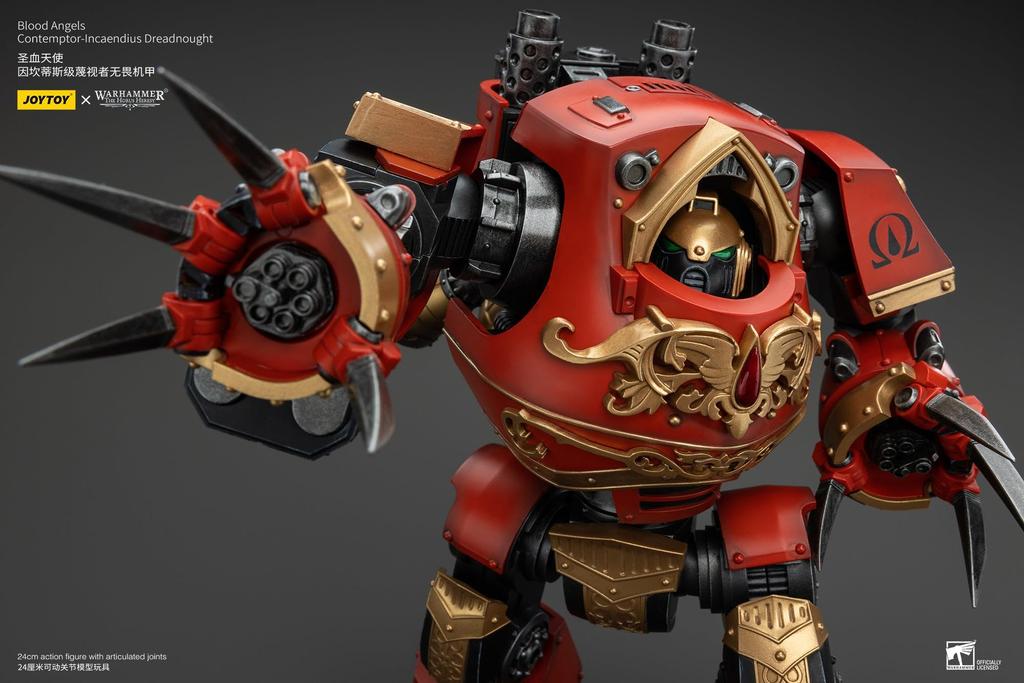 JOYTOY Warhammer Blood Angels Contemptor Incaendius Dreadnought Scale Action Figure 40,000 1/18 (Assembled)