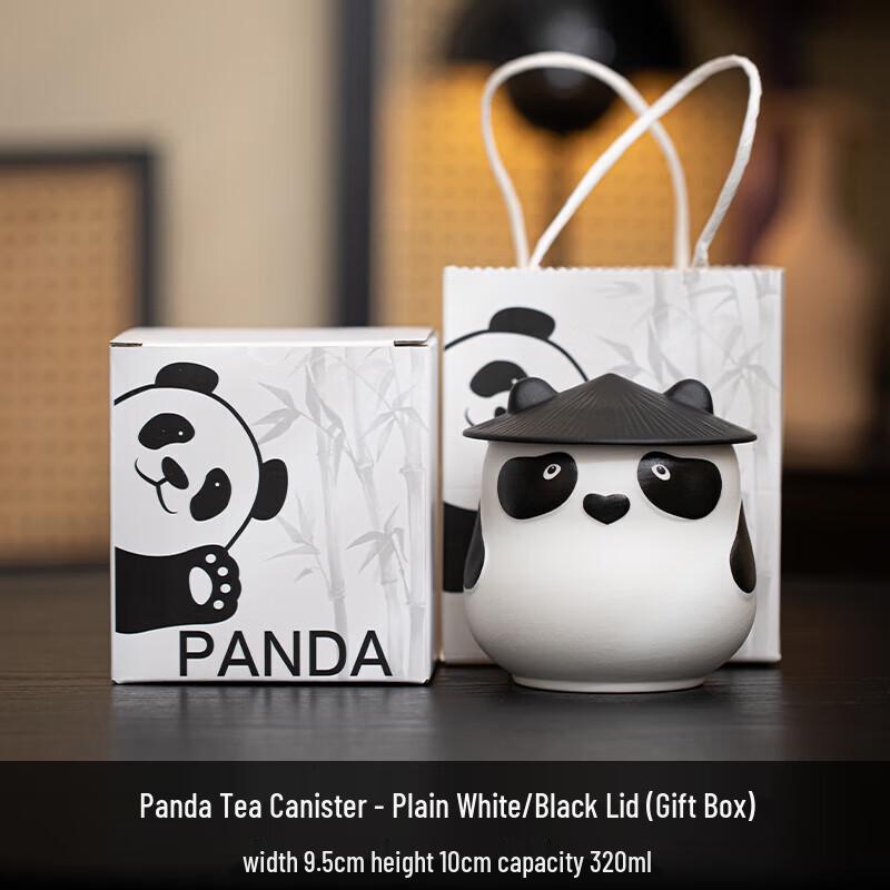 DONGCIREN Panda Ceramic Tea Caddy