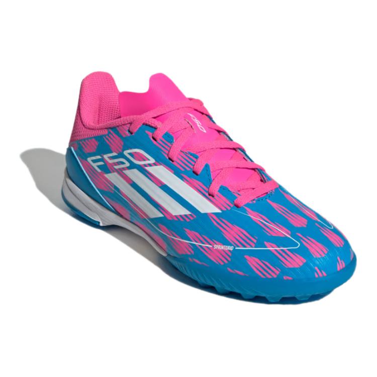 adidas F50 League Turf Solar Blue Cloud White Solar Pink (GS) Kids Sneakers IF1374