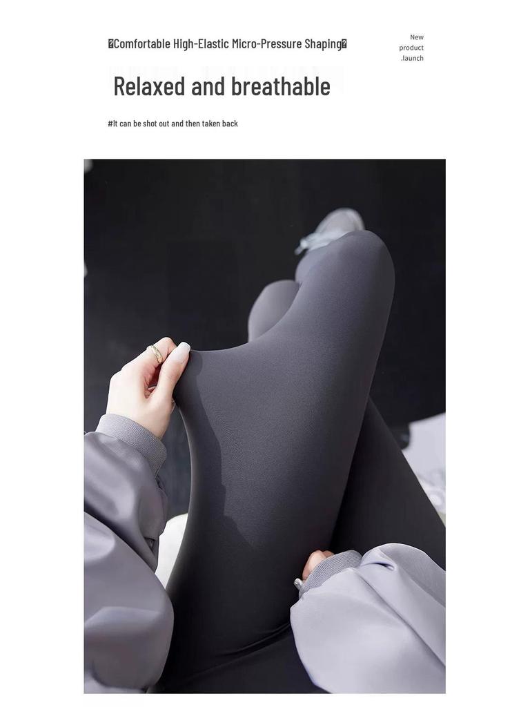 Women's Gray Plus Size Yoga Pants - Thickened Velvet for Spring, Autumn, and Winter