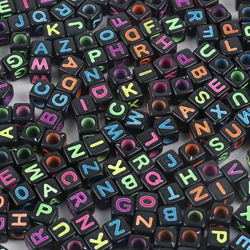100pcs Acrylic Letters Square Beads DIY Jewelry Making Bracelets Necklaces Earrings and Other Accessories 6*6mm