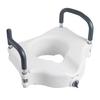 Raised Toilet Seat with Arms, 136.1 kg Load Capacity, 127 mm Lift Height, Widened Commode Elevated Toilet Seat Riser with Padded Handles for Seniors,