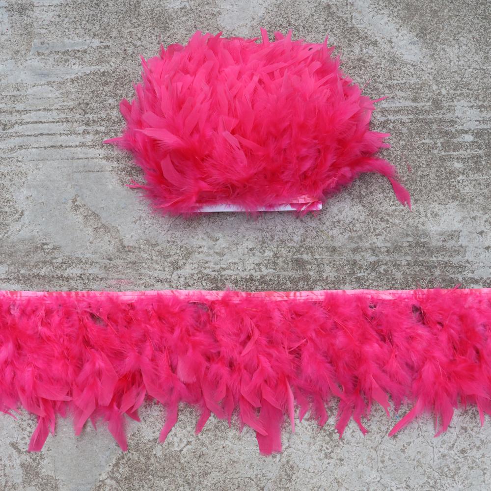 1M 10-15CM Turkey Feather Trim Fringe Blue Marabou Plumas Ribbon for Crafts Sewing  Clothes Wedding Dress Decoration Accessories