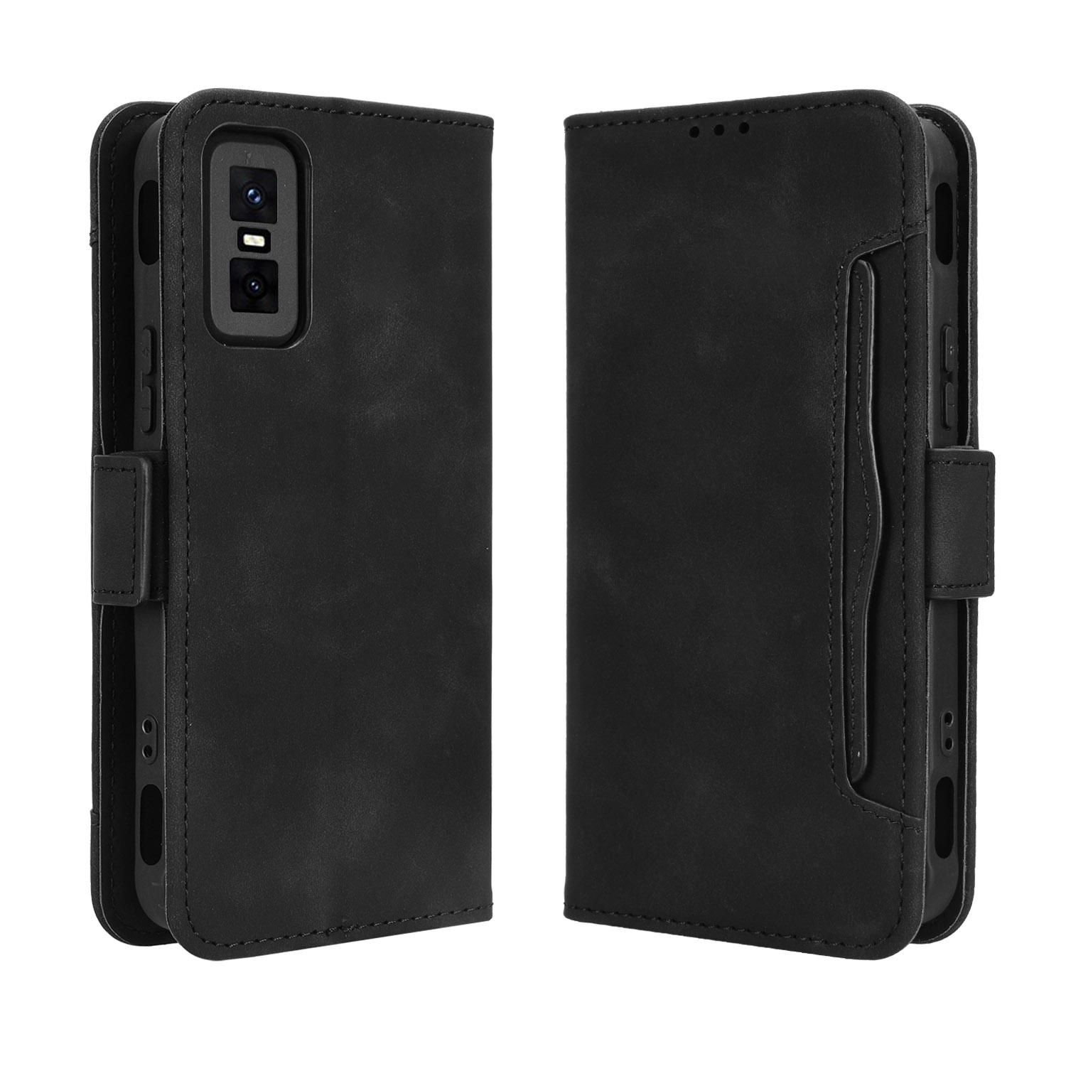 

Для Infinix GT 30 Pro 5G Кожаный чехол Чехол-кошелек для телефона с несколькими слотами для карт Black