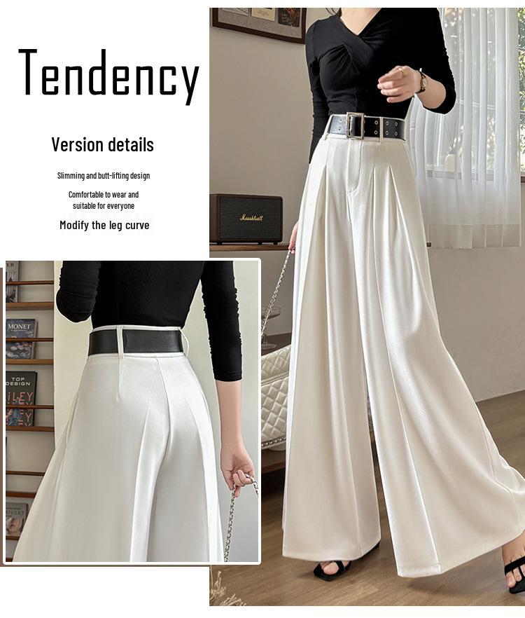 2026 High-Waisted Draped Wide-Leg Suit Pants: Stylish, Elegant, Versatile, Slimming Pleated Design for Women – Perfect for Spring and Summer