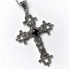2pcs Y2K Punk Rhinestone Big Cross Pendant Necklaces for Women Men Gothic Irregular Cross Clavicle Chain Necklaces