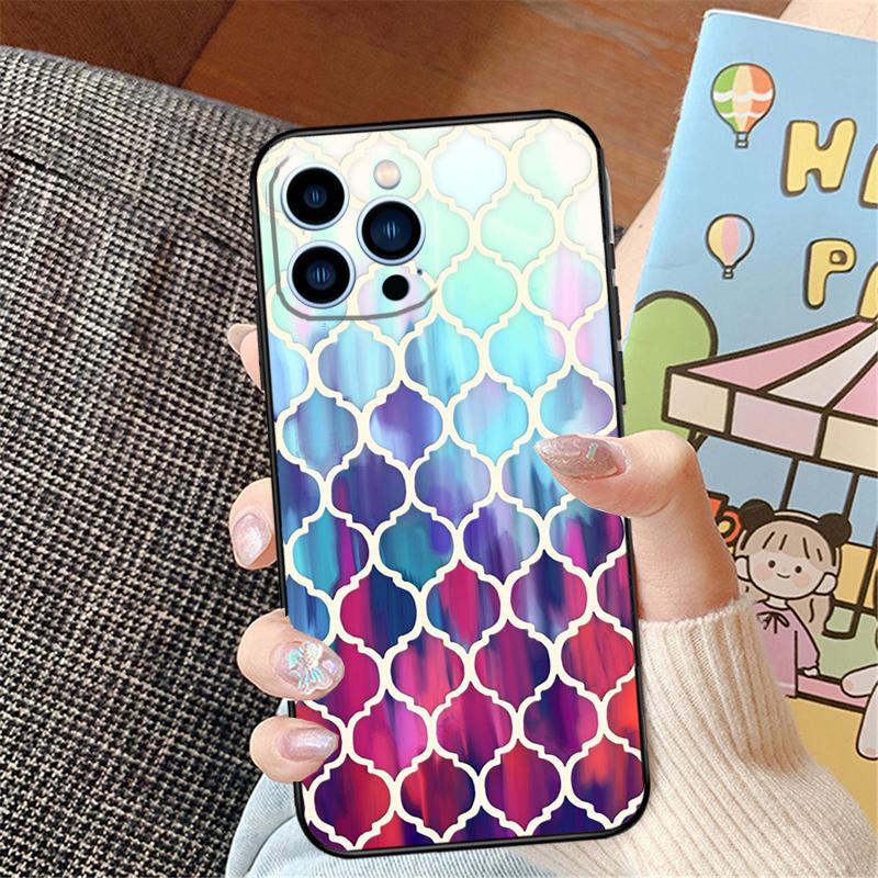 Moroccan Tile Phone Case For iPhone 16 15 14 Pro Max 11 12 13 Pro Max Mini XR 16e 16 15 Plus Bumper Cover