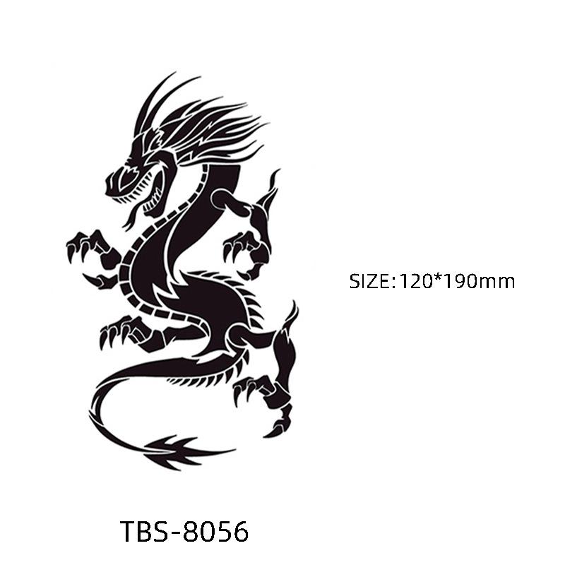 

Водонепроницаемые полуперманентные черно-белые наклейки-татуировки с тотемными цветами 120*190mm