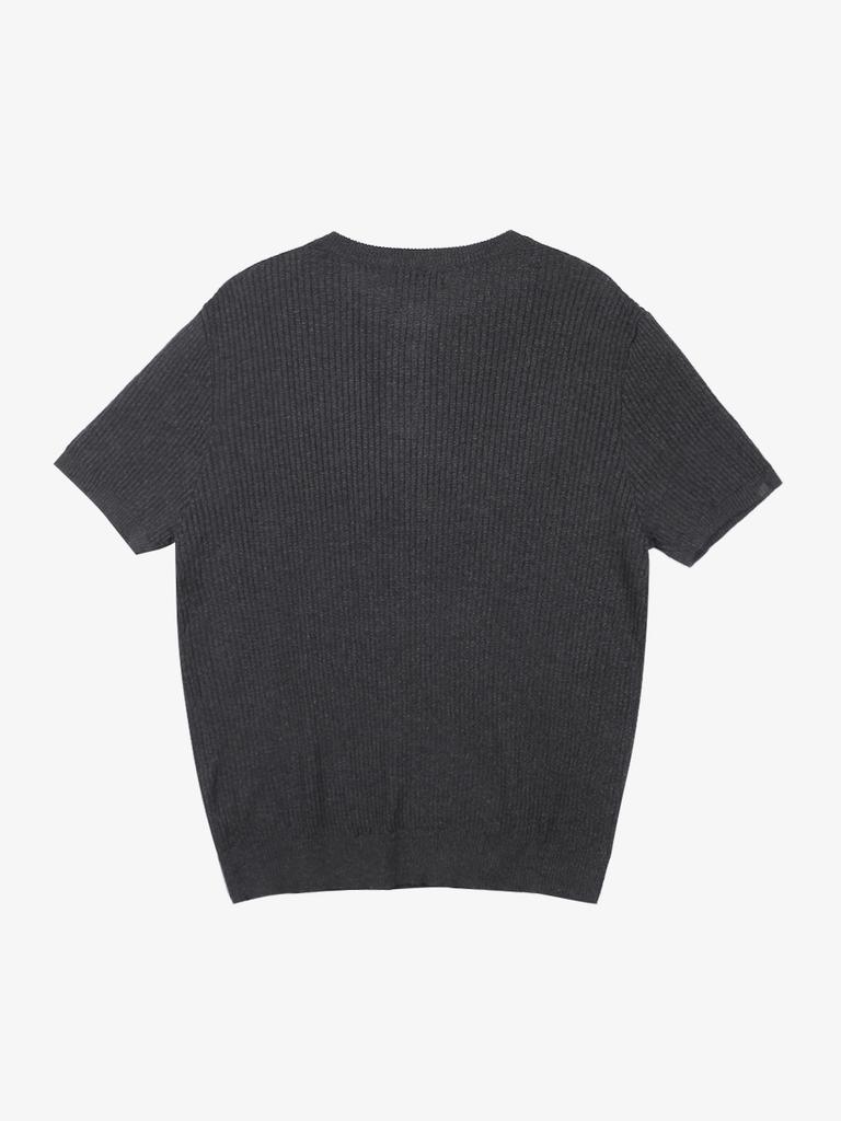 Ousa Henley Neck Short Sleeve Knit 2 Colors