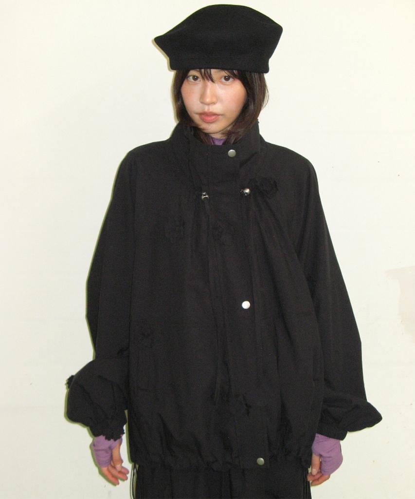 RONRON Mini Flower Windbreaker Black