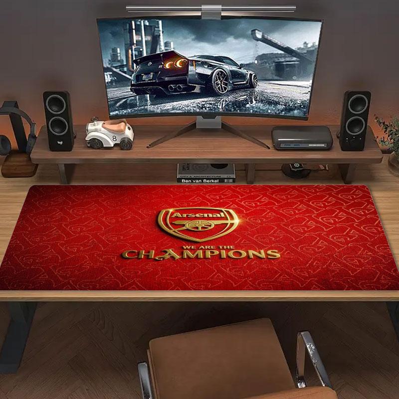 Arsenal F Großes Mauspad Große Gaming-Tischunterlage Rutschfest für Laptop Tablet Großes Mauspad XXL Matte Mini-PC-Spielmatte Mit verriegeltem Rand