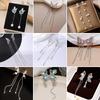 Silver Needle Rhinestone & Butterfly Tassel Earrings - Stylish, Exaggerated Slimming Studs for Women