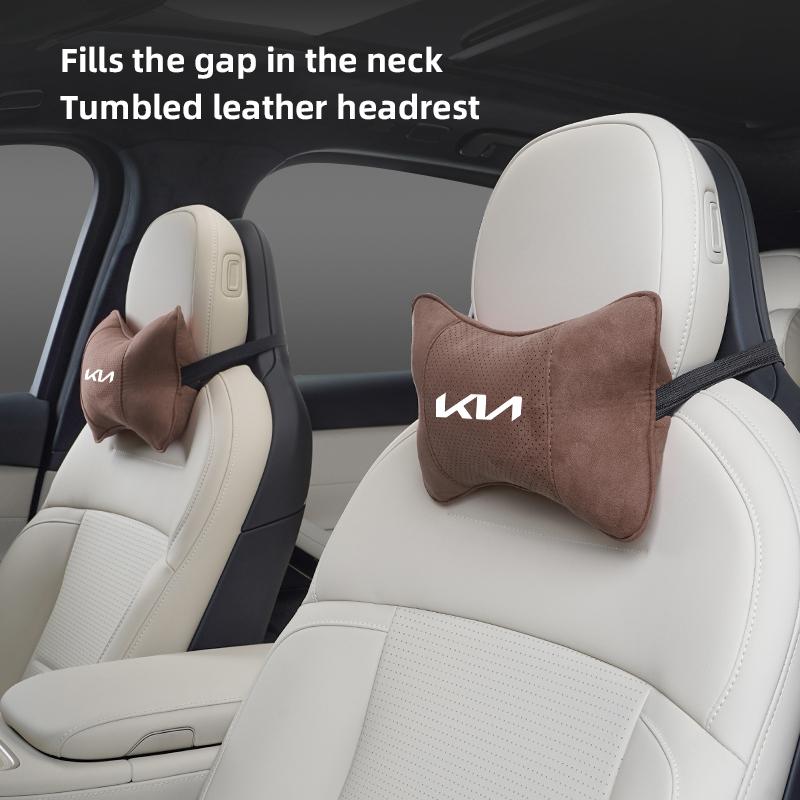 Suede Car Interior Seat Neck Pillow Comfortable Headrest For KIA K9 Sportage Niro K5 Carnival EV6 EV9 EV3 K8 Stinger Forte Ceed