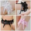 Wedding Party Bridal Lace Floral Blue Leg Ring Loop Stocking Women Girl Sexy Bow Princess Cosplay Garter Belt Accessories