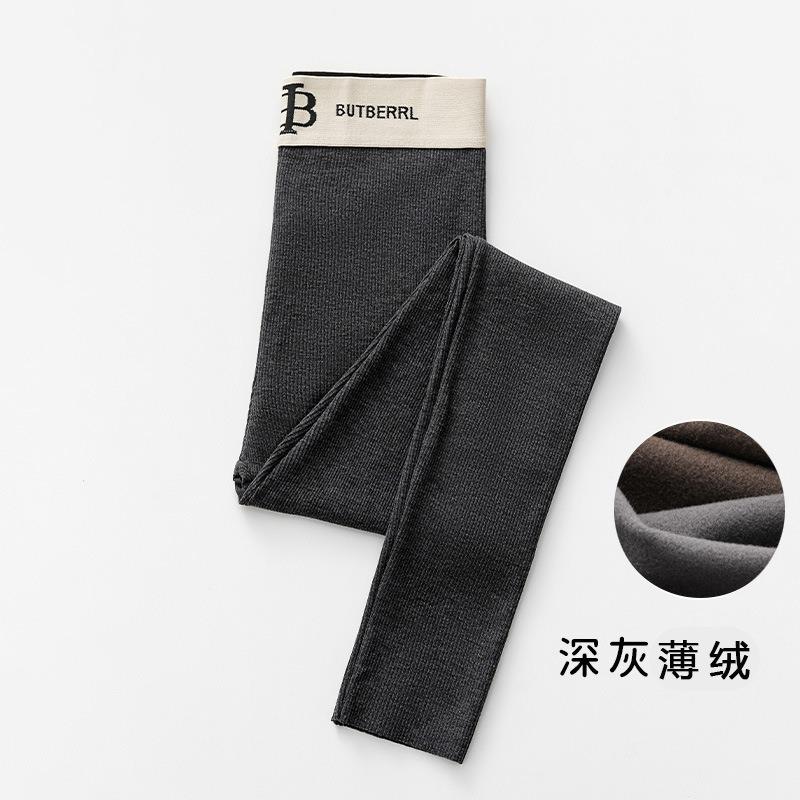Threaded letter leggings women's autumn and winter high-waisted elastic bands wear tight-fitting cold-proof and warm cotton pants inside and outside