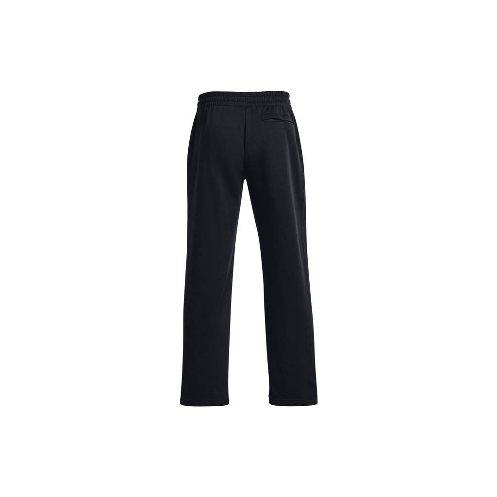Under Armour Essential Fleece Pants With Drawstring And Mid Waist In Straight Knit Men Bottoms Black 1384034-001