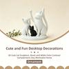Yousheng Cute Cat Family Figurine, 3D Printed Cat Parents And Kitten Sculpture, Modern Tabletop Cat Ornament, Gift for Cat Lovers