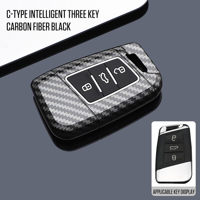 

Styling Mouldings Car Key Case Cover Bag For VW Volkseagen Passat B8 Magotan For Skoda Superb A7 Kodiaq Seat Shell Fob