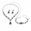 Women's Jewelry Set High-end Crystal Gemstone Women's Water Drop Necklace Stud Earrings Bracelet
