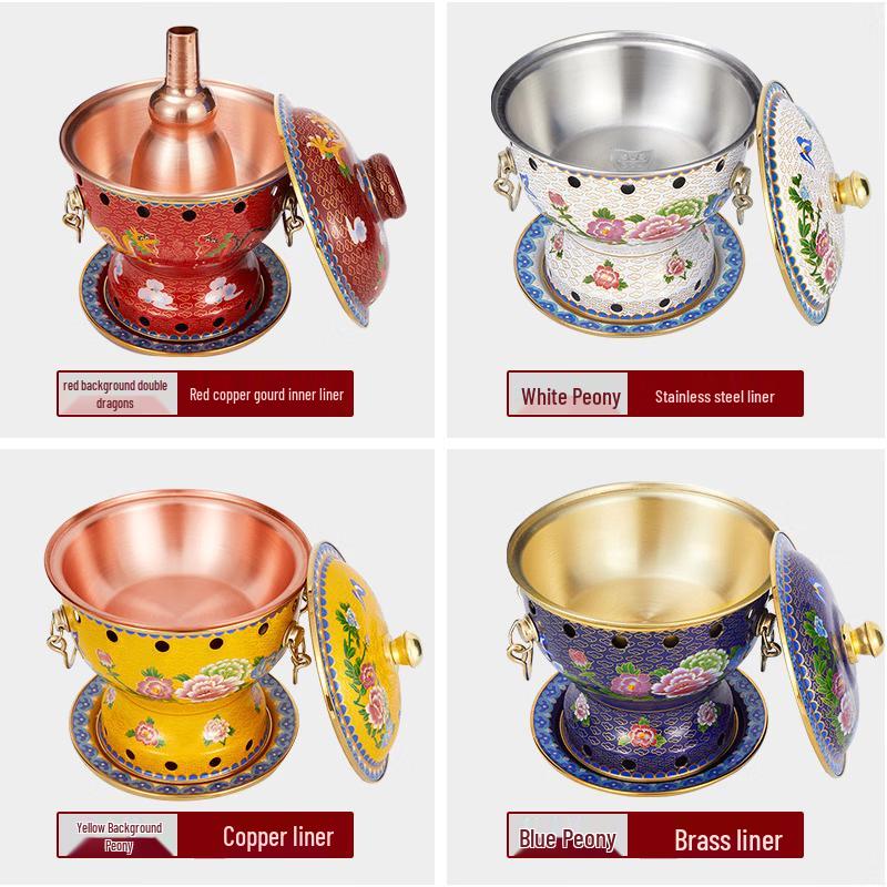 Mini Copper Enamel Alcohol Hotpot