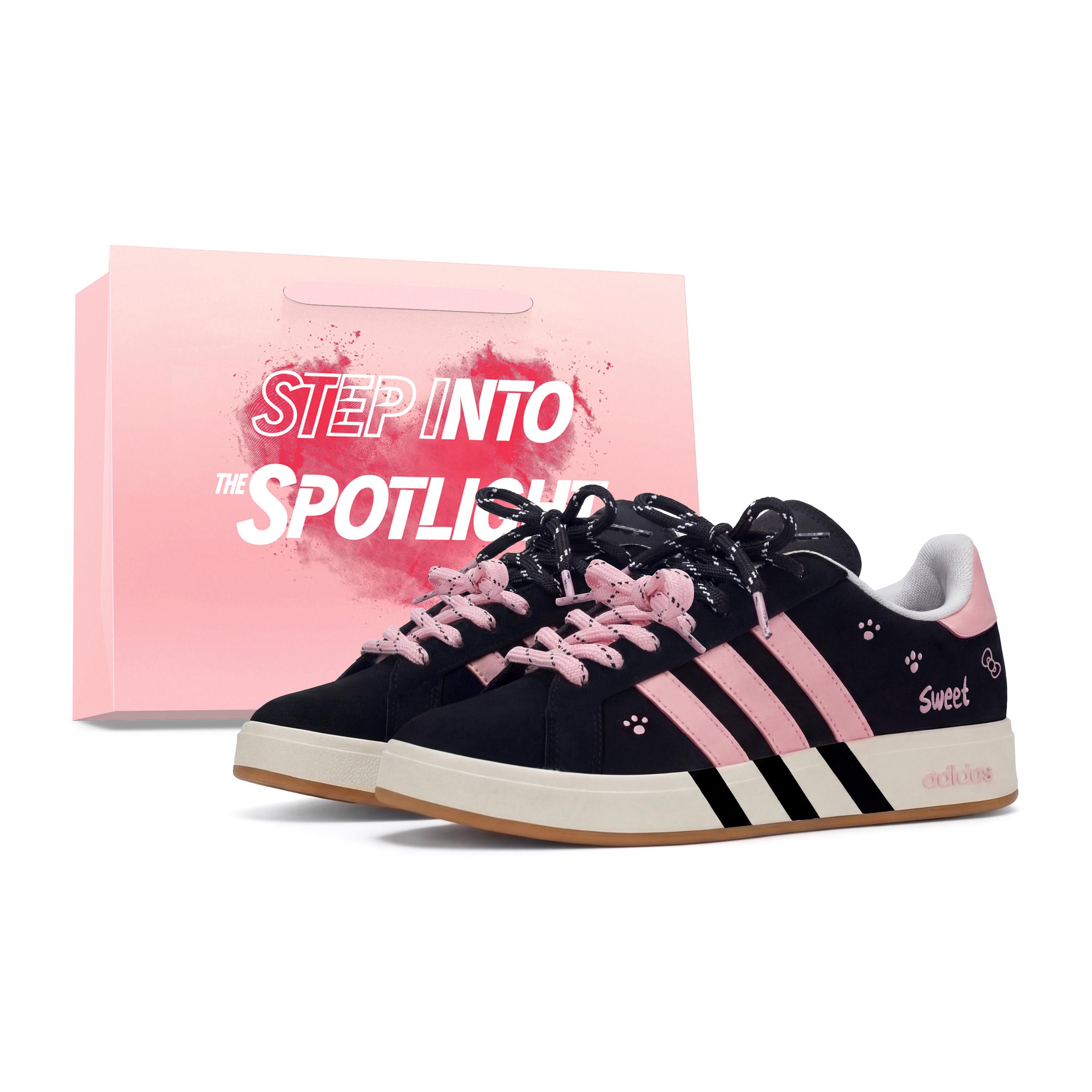 

Adidas Grand Court Base 00s Abrasion Resistant Abrasion Resistant Low top Skateboard Shoes Unisex Black Pink JP6335(Team1258-) 39⅓
