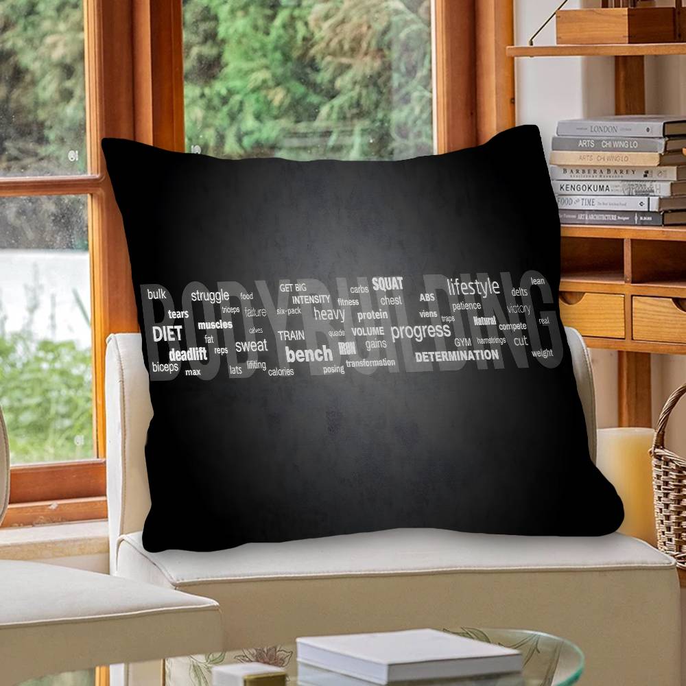 GYM Exercise Time Pillow Anime Pillow Sofa Bed Head Pillow Cover Cushion Cover 45x45 Cm Fashion
