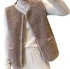 Women's 2024 Autumn/Winter Lambswool Plush Vest - Korean Style Versatile Outerwear Gilet.
