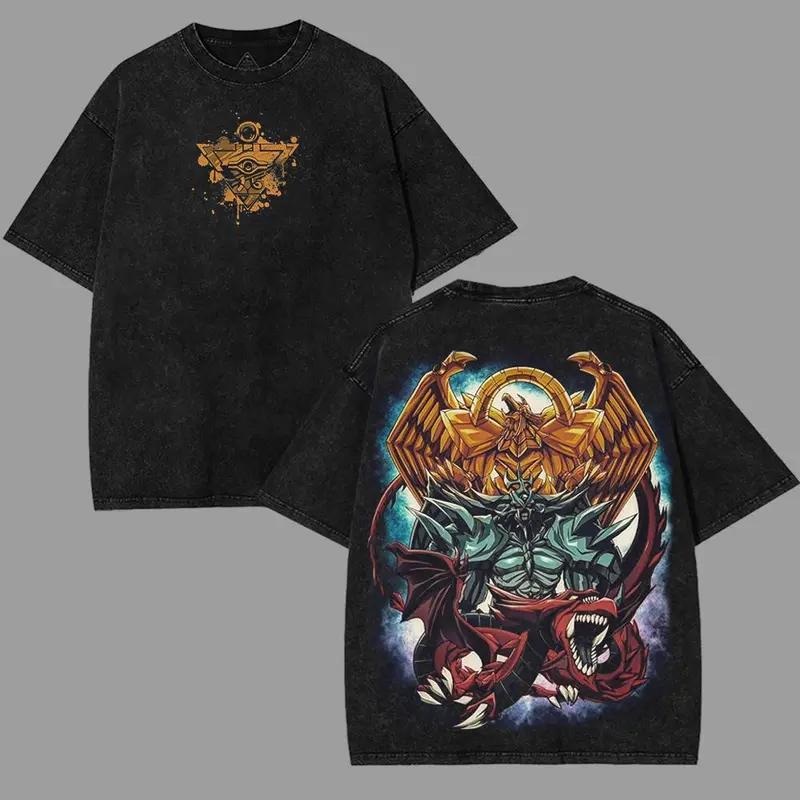 

Atem Yu Gi Oh Anime Clothing Men Women Oversized T-shirts Short Sleeve Washed T Shirt Vintage Cotton Tshirt Harajuku Male Top XXL чёрный