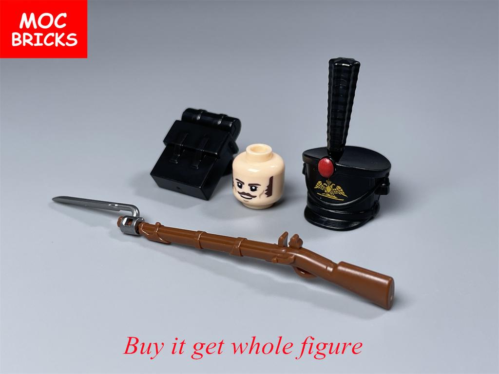 MOC Bricks Military Figures Napoleonic Wars Series Building Blocks Medieval French Dragoon British Soldiers Weapons Bricks Toys