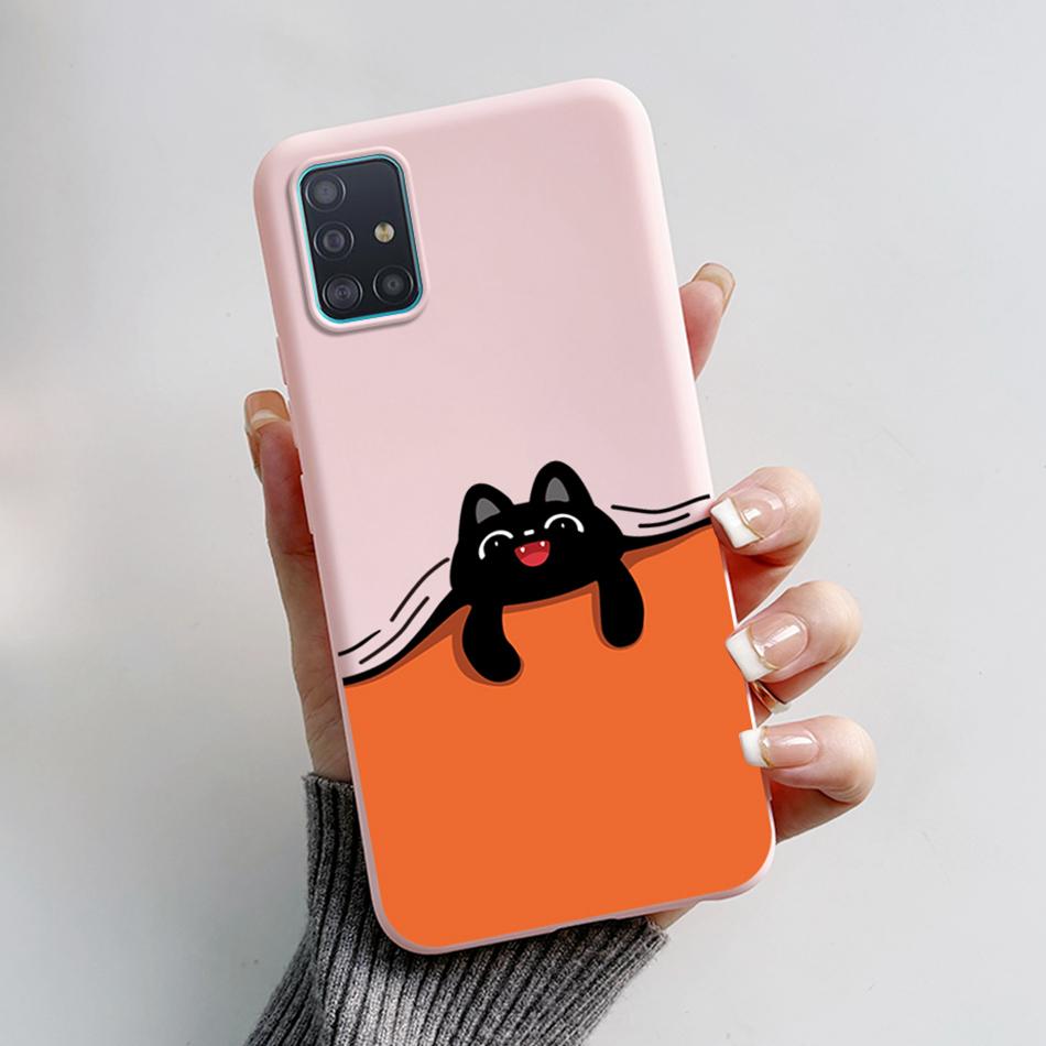 Case For Samsung A51 A71 A31 Phone Case Astronaut Liquid Silicone Full Protection Back Cover For Samsung Galaxy A 51 71 31 Capa
