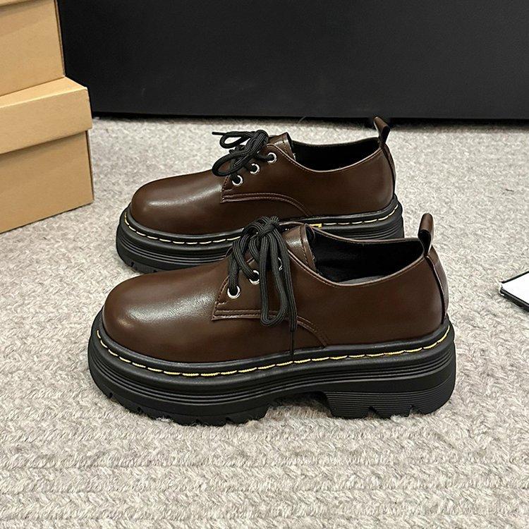 Ziyan~ Small Leather Shoes Women's 2025 Summer New Platform Loafers Genuine Leather Women's Shoes Single Shoes Black Martin Shoes
