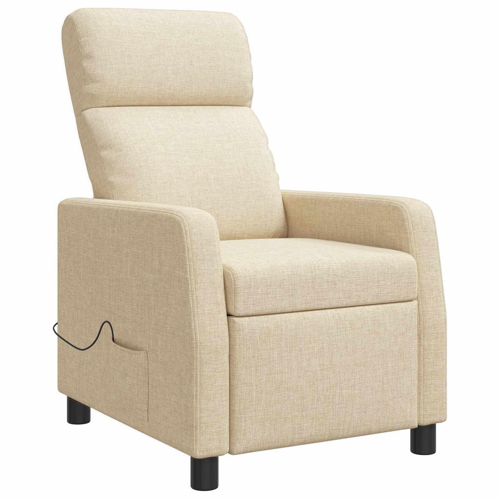 Massage Recliner Cream Fabric