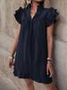 Summer Style Loose Straight Dress - Casual Vacation Stand Collar Solid Color European and American Fashion
