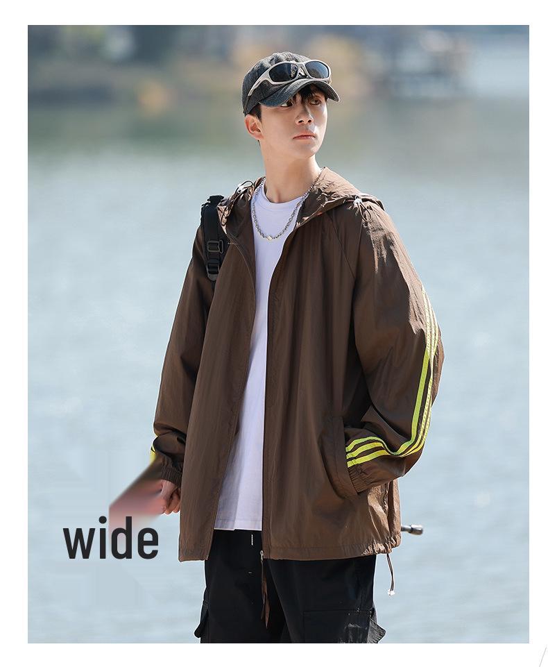 WASSUP Men's UPF50+ Ice Silk Sun Protection Jacket - Summer Cooling UV Shield Shirt