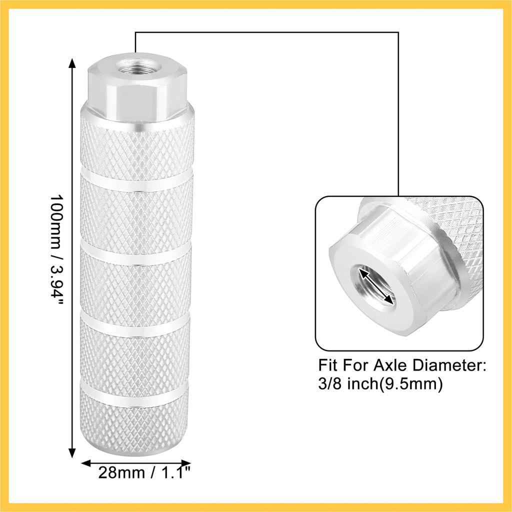BULLSPANN Set of 4 Aluminum Alloy Rear Foot Pegs Footrest Universal Silver Tone for