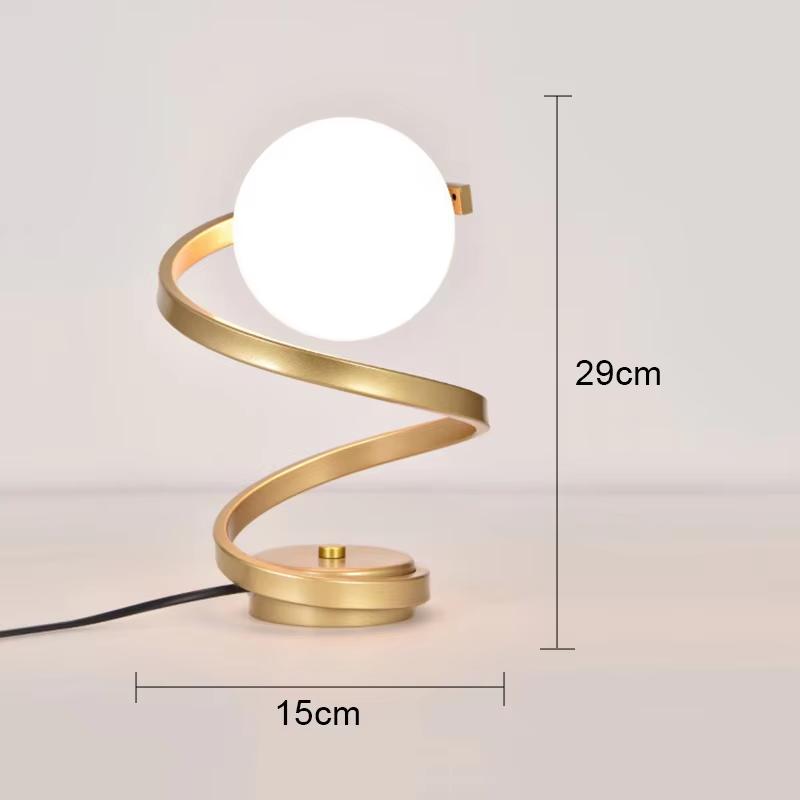 Nordic Retro Table Lamp, Glass Shade LED Desk Light for Bedroom Living Room, Dimmable Bedside Decor