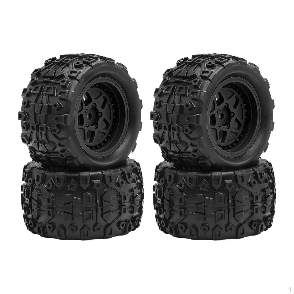 4 Pieces 1/18 RC Car Tires, 2.8 Inch Diameter, with 5 Star, Easy to Install Accessories,
