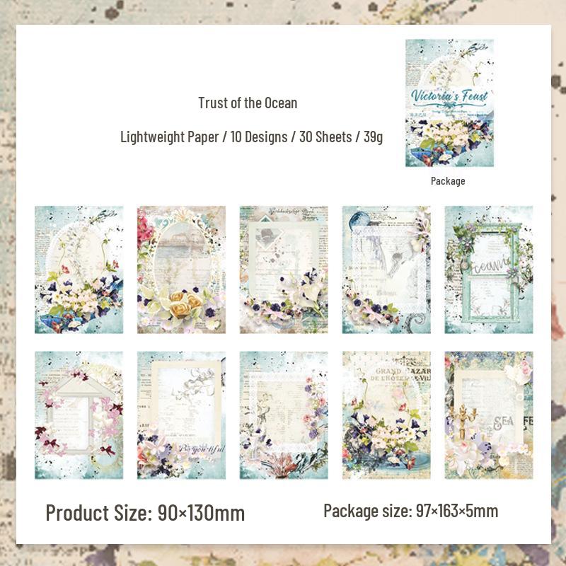 Beautiful Day Lace Border Collage Paper: Victoria s Feast Series, 6 Styles for Journal Decoration.