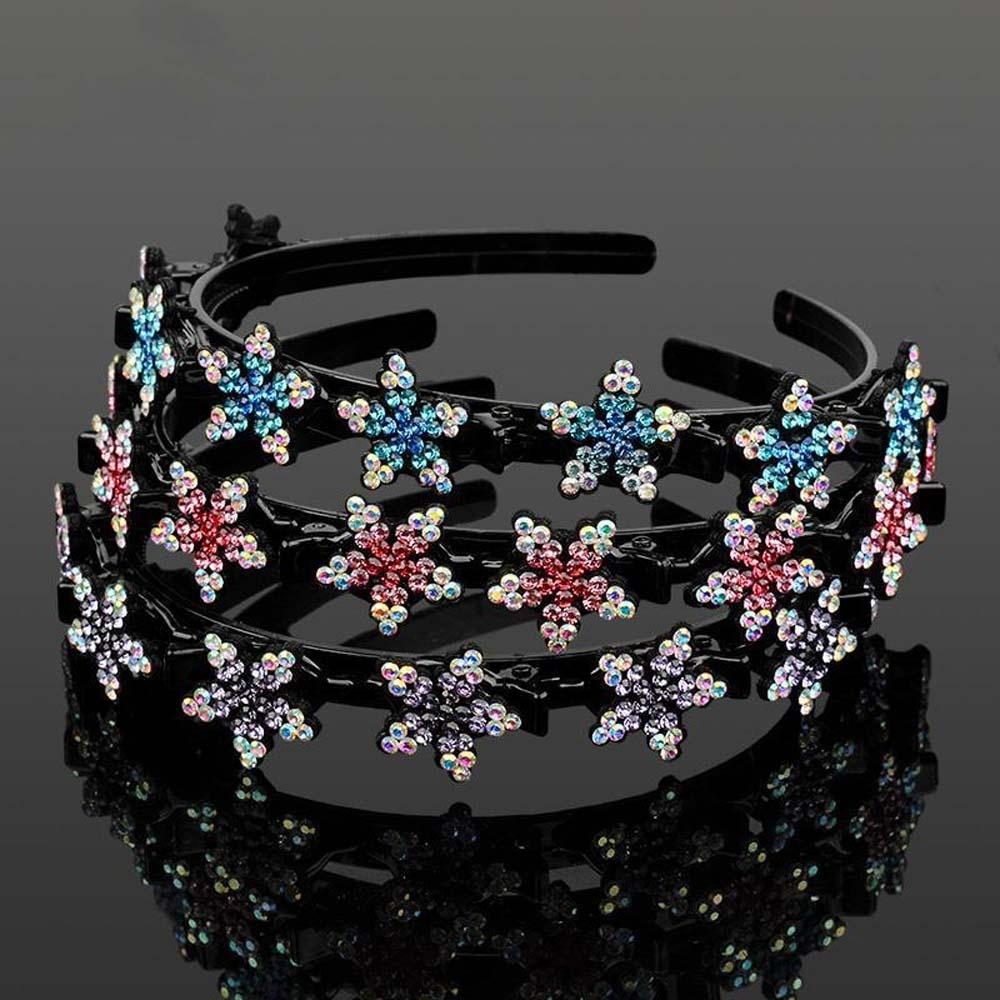 Sweet Women Pearl Hair Hoop Snowflake Star Hairband Fashion Hair Bands with Clips  Daily