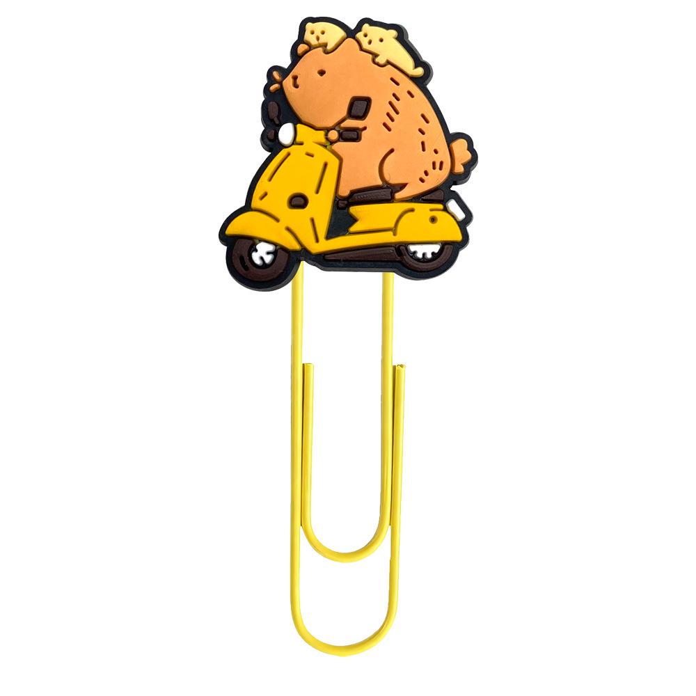 Capybara Cartoon Bookmark - Colorful DIY Large Paperclip for Office Supplies