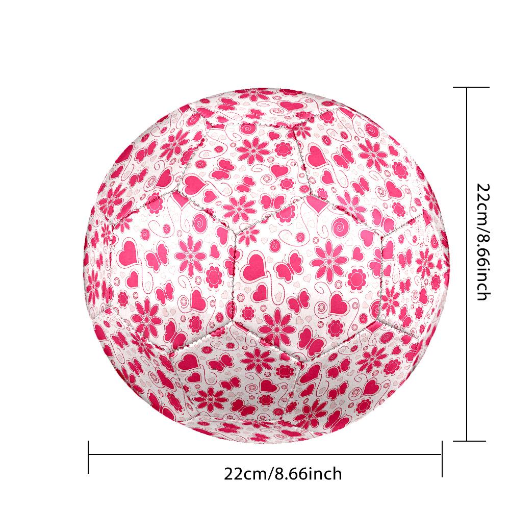 1PC Pink Floral Butterflies Soccer Ball Size 5 Football Machine Sewn Indoor/Outdoor Universal Football A48