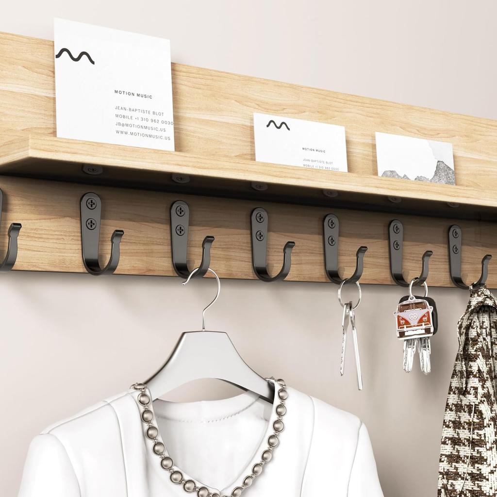 20PCS Heavy Duty Metal Coat Hooks for Wall, Single Prong Hanging Hooks with 40 Screws for Towels, Backpacks, Hats & Dog Leashes