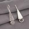 Natural Black Rutile 925 Sterling Silver Jewelry Handmade Earrings 1.9" For Gift EE-165-28
