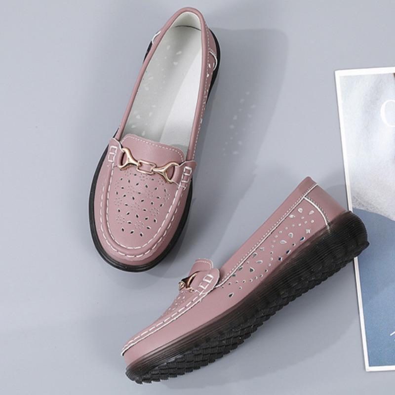 Women's Hollow Round Head Light Mouth British Style Loafers