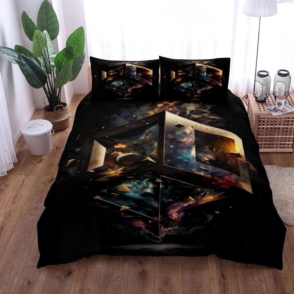 Colorful Star Island Planet 3D Print Bedding Set Cozy Soft Duvet Cover King Queen Twin Size Birthday Gift Bedroom Decoration