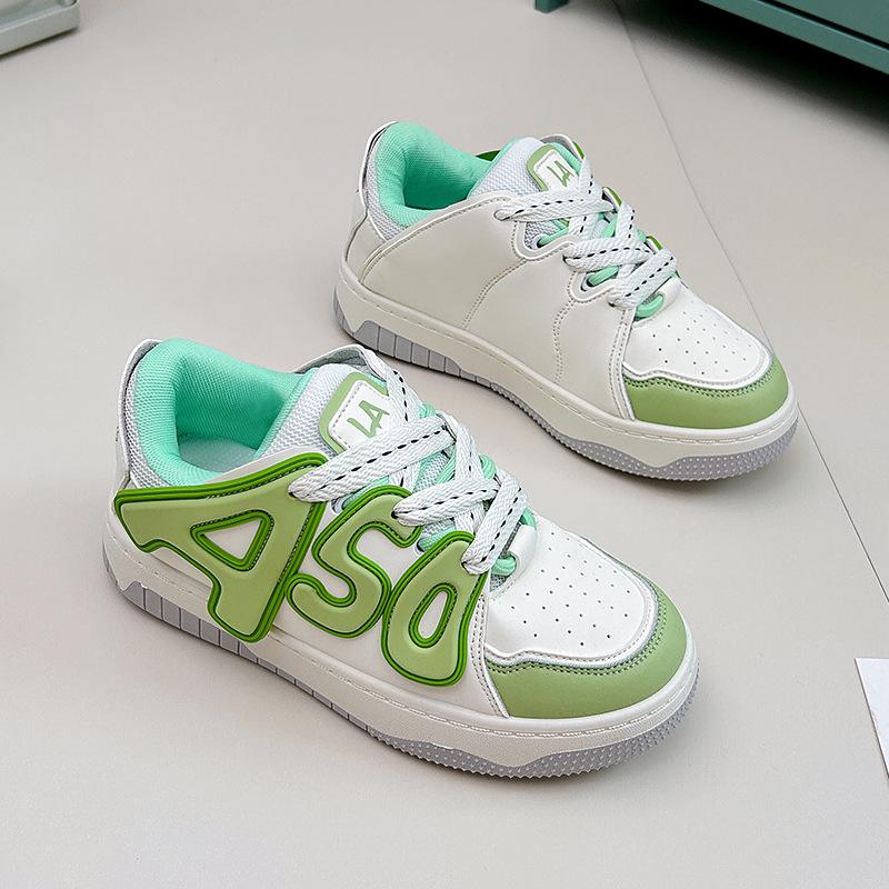 INS White Shoes for Students Korean Style Women's Fashionable  Autumn New Platform Height Increasing Breathable Casual Shoes Street Zy