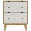 OTTA Drawer Cabinet Brown & White 76.5 x 39.5 x 90 cm Solid Wood