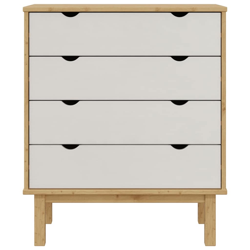 OTTA Drawer Cabinet Brown & White 76.5 x 39.5 x 90 cm Solid Wood